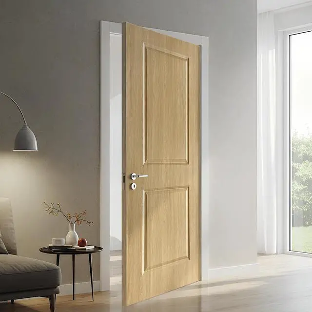 Alt view image 3 of 5 - 36 in. x 80 in. 2 Panel Hollow Core Oak Finished PVC Composite Interior Door Slab