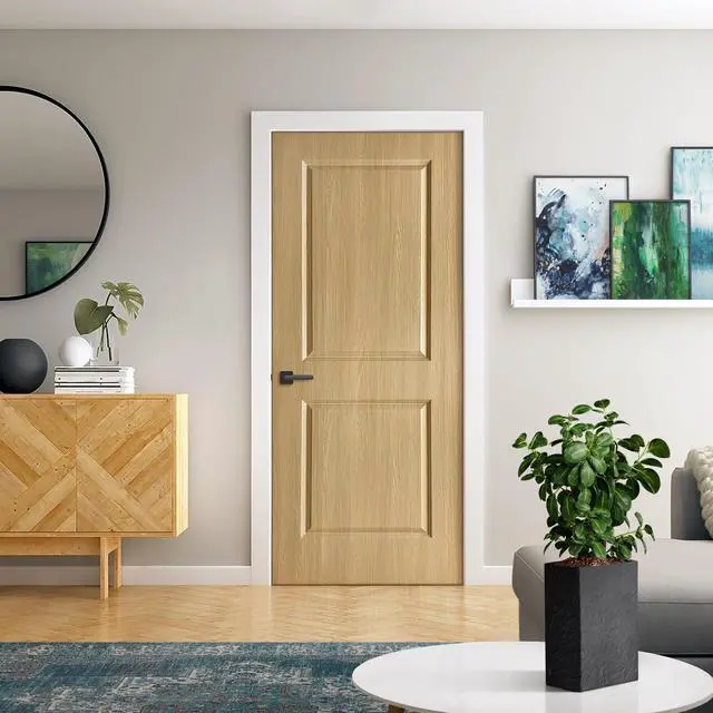 Alt view image 4 of 5 - 36 in. x 80 in. 2 Panel Hollow Core Oak Finished PVC Composite Interior Door Slab