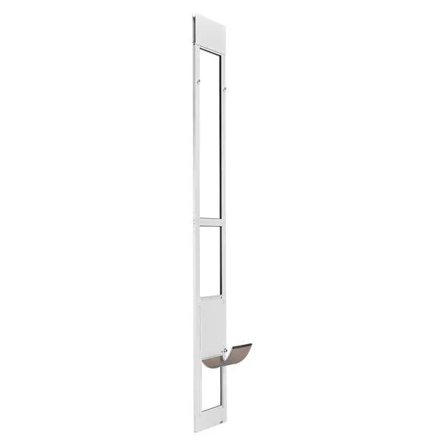Alt view image 3 of 7 - Dog Door for Sliding Glass Door, 91 to 96 in Adjustable Height, Aluminum Alloy Frame with Metal Rotating Hinges, Lock Design, 8 1/4 x 12 1/4 in Flap, Sliding Glass Pet Door for Renters