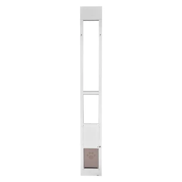 Alt view image 4 of 7 - Dog Door for Sliding Glass Door, 91 to 96 in Adjustable Height, Aluminum Alloy Frame with Metal Rotating Hinges, Lock Design, 8 1/4 x 12 1/4 in Flap, Sliding Glass Pet Door for Renters