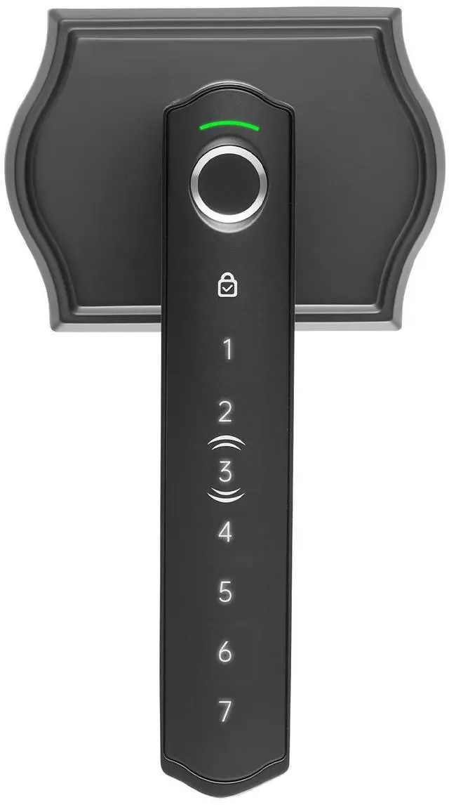 Main image of Fingerprint Door Lock Set, Electronic Biometric Knob Keyless Entry Door Lock with Handle, Auto Locking, One-Time Code, Anti-Peeking Password, Easy Installation, for Home, Apartment, Matte Black
