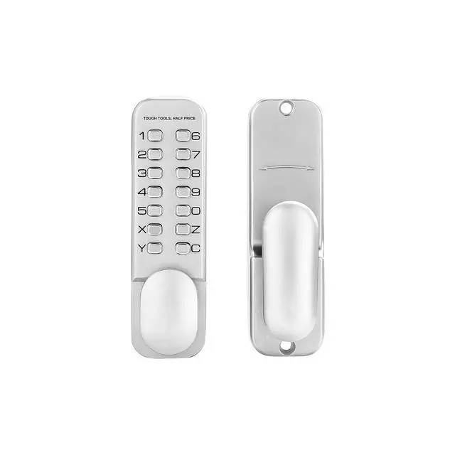Alt view image 2 of 7 - Mechanical Keyless Entry Door Lock, 14 Key Mechanical Door Lock, Mechanical Keypad Door Knob, Single-Side Stainless Steel Waterproof Keyless Gate Lock, for Home Office Outdoor Fence Garage Yard