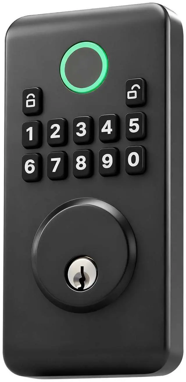 Main image of Keyless Entry Door Lock, Electronic Deadbolt with Customizable User Codes, Pioneering Easy-Grip Design, Keyed Entry, Auto Lock, Anti-Peeking Password, Backlit Keypad, for Home, Matte Black