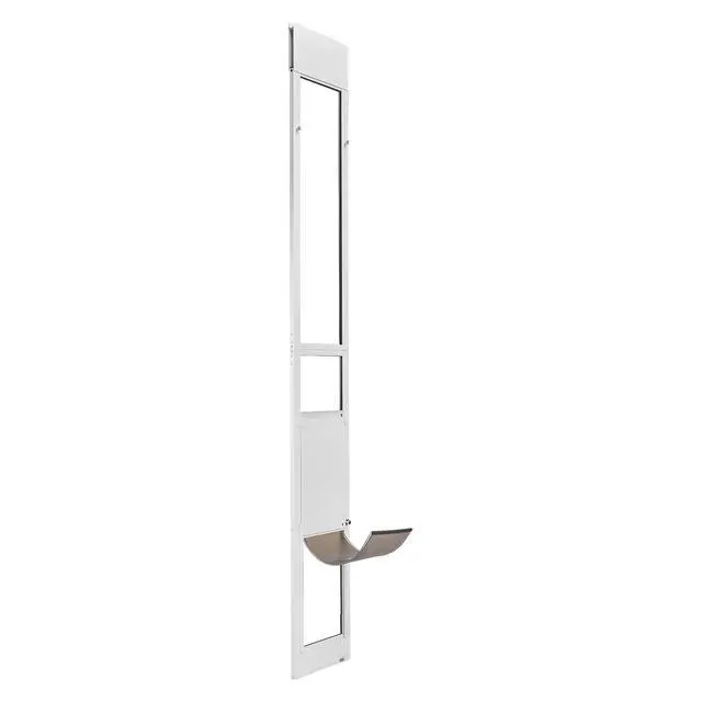 Alt view image 3 of 7 - Dog Door for Sliding Glass Door, 91 to 96 in Adjustable Height, Aluminum Alloy Frame with Metal Rotating Hinges, Lock Design, 10 1/4 x 16 1/4 in Flap, Sliding Glass Pet Door for Renters