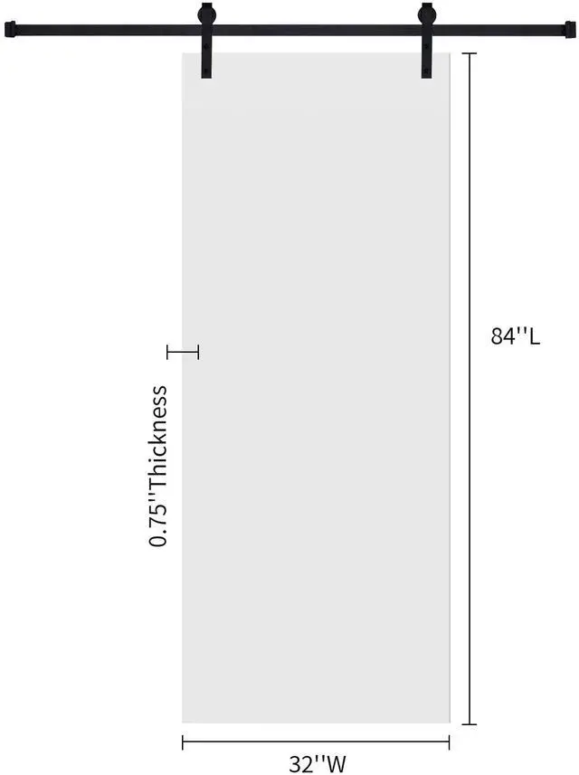 Alt view image 2 of 6 - 18Double Modern flat panel 32 in. x 84 in. MDF White Barn Sliding Door With Hardware kit