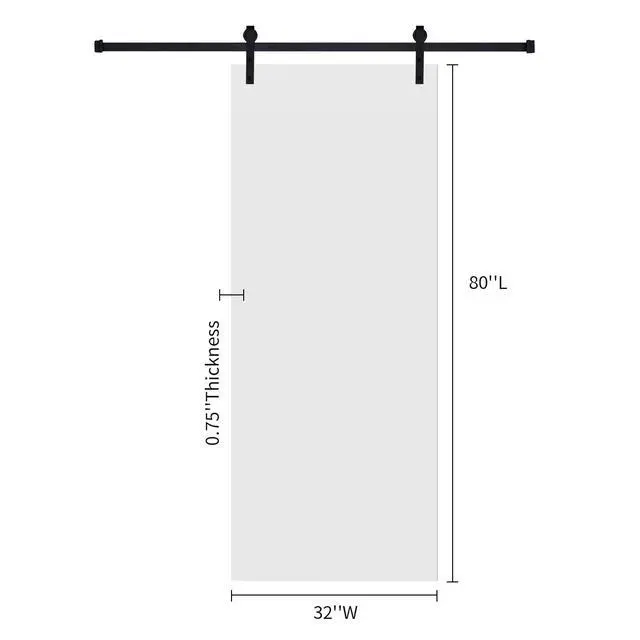 Alt view image 2 of 6 - 18Double Modern flat panel 32 in. x 80 in. MDF White Barn Sliding Door With Hardware kit