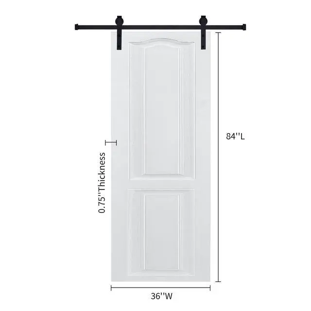 Alt view image 2 of 6 - CNC crafted modern door 3/4" thick 36 in. x 84 in. MDF White Barn Sliding Door With Hardware kit