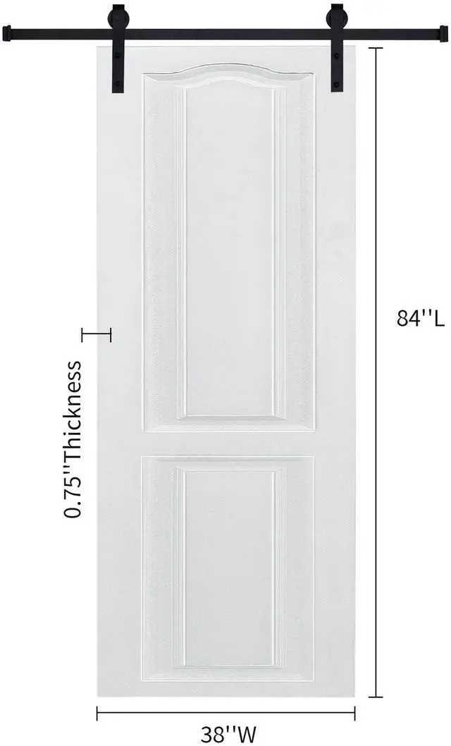 Alt view image 2 of 6 - CNC crafted modern door 3/4" thick 38 in. x 84 in. MDF White Barn Sliding Door With Hardware kit