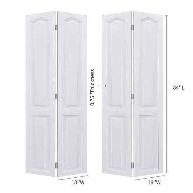 Alt view image 2 of 5 - Dual CNC crafted modern door 3/4" thick 36 in. x 84 in. Solid Core White Finished Vinyl bi-fold door With Hardware kit