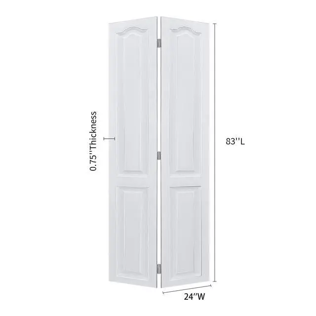 Alt view image 2 of 5 - YGDual CNC crafted modern door 3/4" thick 24 in. x 83 in. Solid Core White Finished MDF bi-fold door With Hardware kit