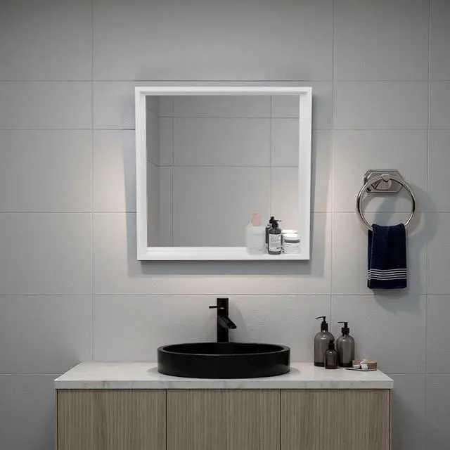 Alt view image 5 of 5 - White Wall Mounted Bathroom Mirror Cabinet with Storage