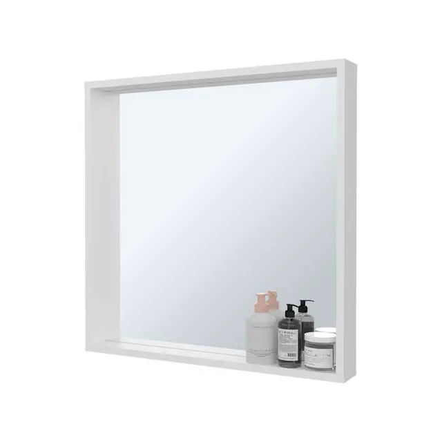 Alt view image 3 of 5 - White Wall Mounted Bathroom Mirror Cabinet with Storage