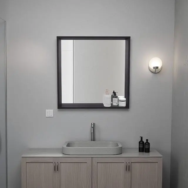 Main image of Plains Medicine Cabinet 23.6" H, 1 Shelf, 1 Mirror, Black Wengue - Bathroom