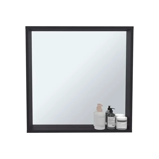 Alt view image 2 of 7 - Plains Medicine Cabinet 23.6" H, 1 Shelf, 1 Mirror, Black Wengue - Bathroom