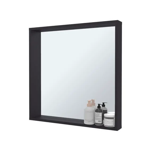 Alt view image 4 of 7 - Plains Medicine Cabinet 23.6" H, 1 Shelf, 1 Mirror, Black Wengue - Bathroom