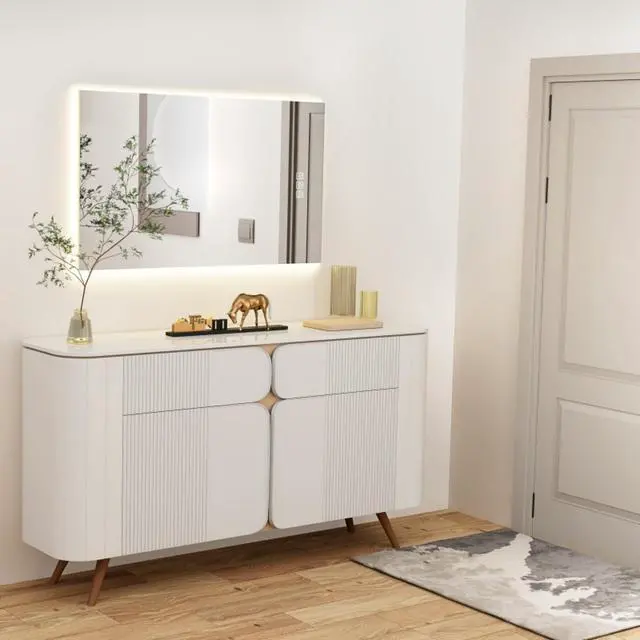 Alt view image 3 of 7 - 36" x 28" LED Bathroom Mirror Bright Backlight, 5 Mins Defog, Full HD Reflected Wall Mounted Vanity Mirror, 3 Colors Stepless Dimmable, CRI90+, Memory Function, Anti-Fog