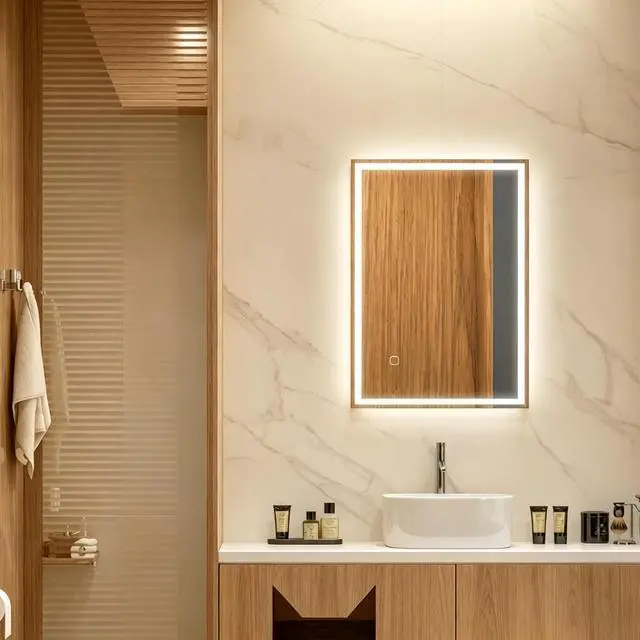Main image of Modern Lighted Makeup Mirror,Wall-mounted Design Bathroom Vanity Mirror,LED Mirror(Only Mirror)