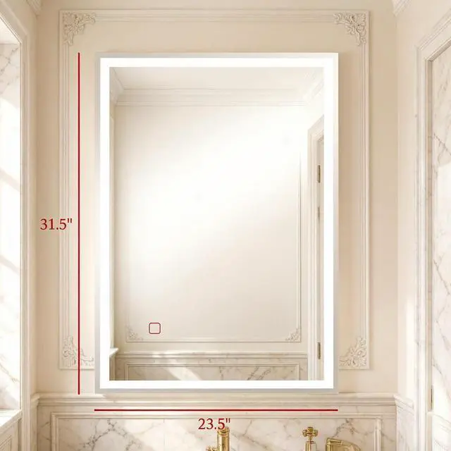 Alt view image 7 of 7 - Modern Lighted Makeup Mirror,Wall-mounted Design Bathroom Vanity Mirror,LED Mirror(Only Mirror)