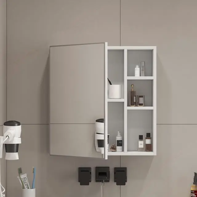 Alt view image 5 of 7 - A white MDF material mirror cabinet, bathroom mirror, MDF material mirror cabinet,a separate wall mounted bathroom mirror for storage and space saving. W1151135030