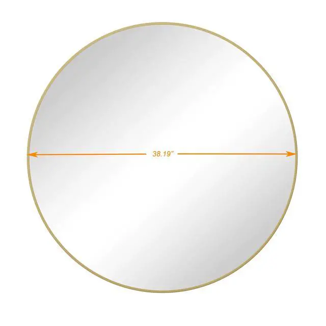 Alt view image 3 of 7 - Wall Mirror 39 Inch Gold Circular Mirror Metal Framed Mirror Round Vanity Mirror Dressing Mirror, for Bathroom, Living Room, Bedroom Wall Decor