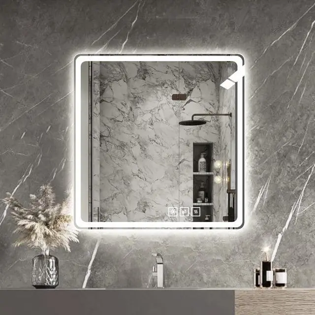 Main image of 36X36 Inch LED Bathroom Mirror Vanity Mirrors with Front Lights Wall Mounted Anti-Fog Frameless Make Up Mirror with Light 5 mm Copper-Free Silver Mirror Horizontal or Vertical
