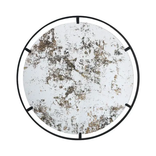 Alt view image 2 of 6 - D31.5x0.5" Theodor Mirror with industrial design Round Mirror with Metal Frame for Wall Decor & Entryway Console Lean Against Wall
