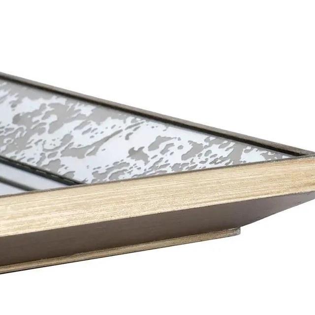 Alt view image 6 of 6 - 24" x 24" Antique Silver Square Mirror with Floral Accents, Decorative Display Tray, Hanging Mirror, Traditional Home Decor