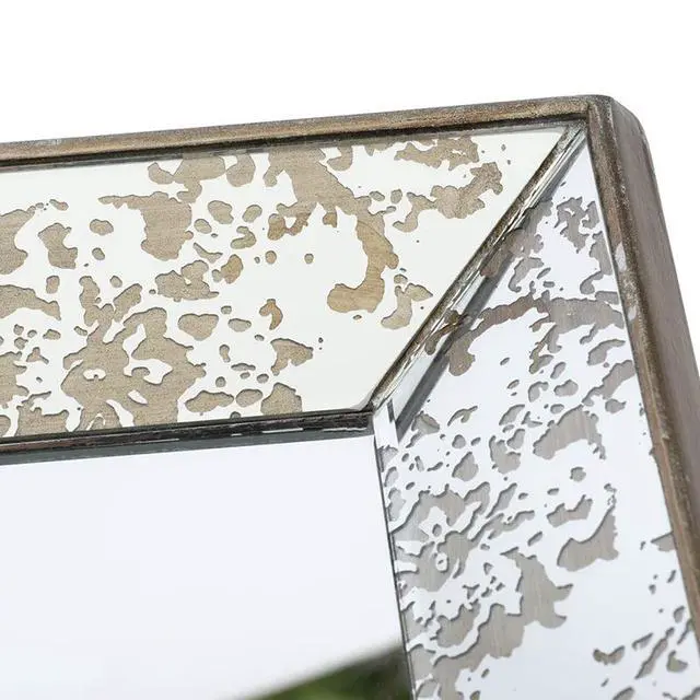 Alt view image 5 of 6 - 24" x 24" Antique Silver Square Mirror with Floral Accents, Decorative Display Tray, Hanging Mirror, Traditional Home Decor