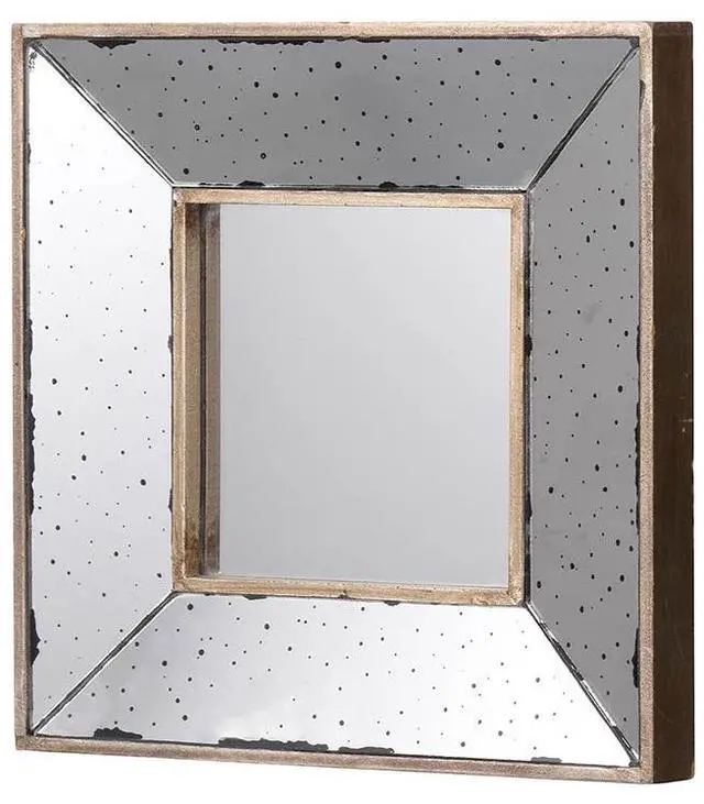 Alt view image 3 of 5 - 12" x 12" Distressed Silver Square Accent Mirror, Wall Mirror for Living Room, Entryway, Office, Bedroom, Hallway