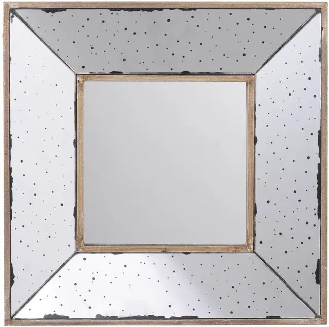 Alt view image 2 of 5 - 12" x 12" Distressed Silver Square Accent Mirror, Wall Mirror for Living Room, Entryway, Office, Bedroom, Hallway