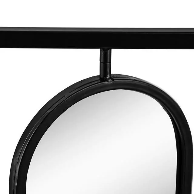 Alt view image 5 of 6 - 36" x 36" Large Four Oval Wall Mirror with Black Square Frame, Home Decor for Living Room, Bedroom, Entryway, Office