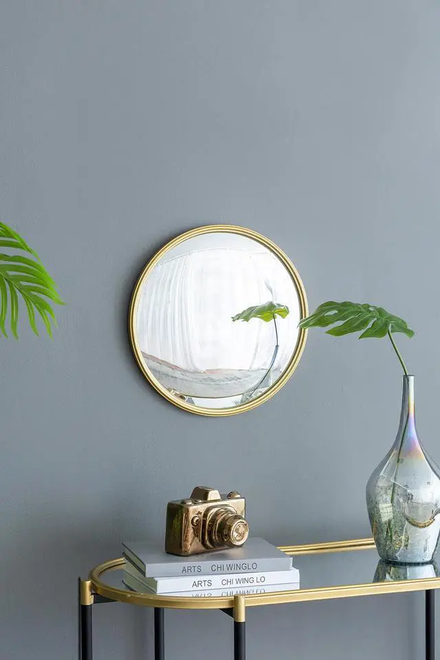 Alt view image 3 of 6 - D15" Gold Round Mirror, Circle Mirror with Iron Frame for Living Room Bedroom Vanity Entryway Hallway