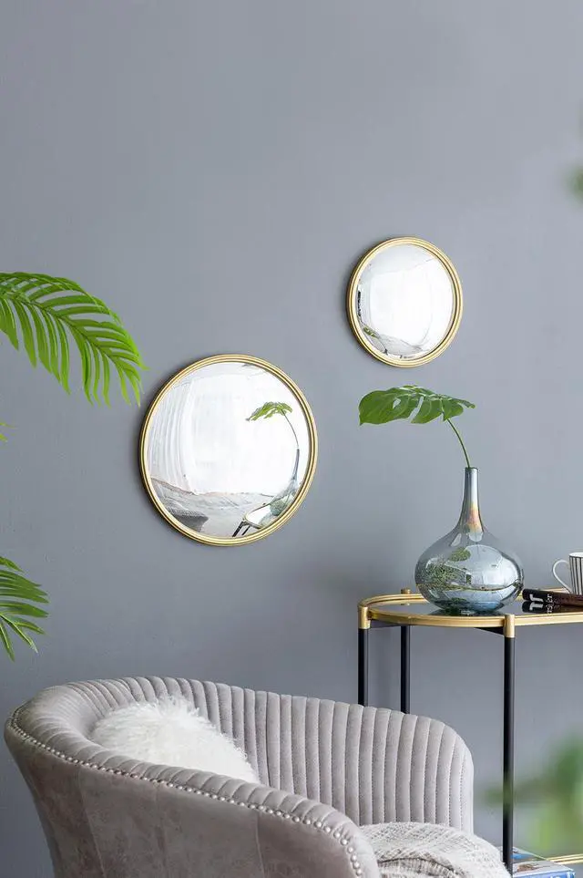 Alt view image 6 of 6 - D15" Gold Round Mirror, Circle Mirror with Iron Frame for Living Room Bedroom Vanity Entryway Hallway