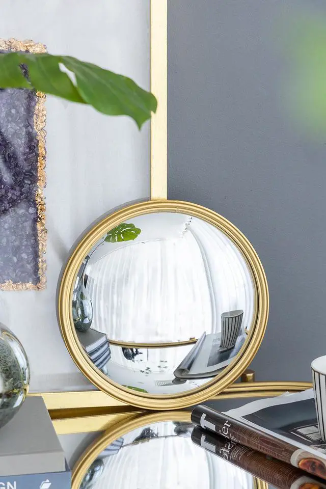 Alt view image 3 of 4 - D11" Gold Round Mirror, Circle Mirror with Iron Frame for Living Room Bedroom Vanity Entryway Hallway