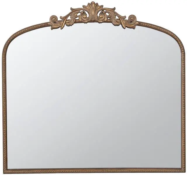 Alt view image 4 of 7 - 40" x 31" Classic Design Gold Arch Mirror and Baroque Inspired Frame for Living Room Bathrrom Enterway Console