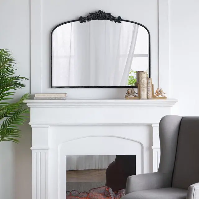 Alt view image 4 of 7 - 40" x 31" Classic Design Large Arch Mirror and Baroque Inspired Frame for Living Room Bathrrom Enterway Console