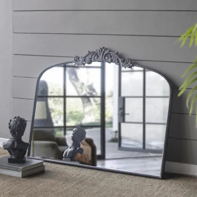 Alt view image 7 of 7 - 40" x 31" Classic Design Large Arch Mirror and Baroque Inspired Frame for Living Room Bathrrom Enterway Console