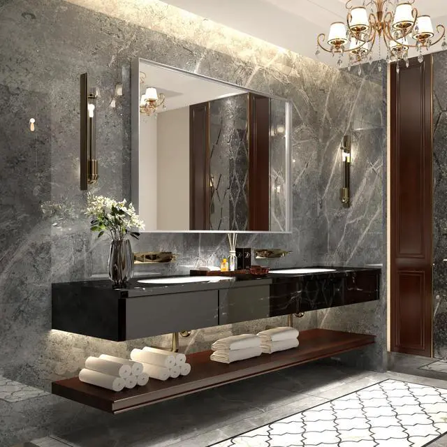 Main image of 40x30inch Silver Rectangular Wall-mounted Beveled Bathroom Mirror,Square Angle Metal Frame Wall Mounted Bathroom Mirrors For Wall(Horizontal & Vertical)