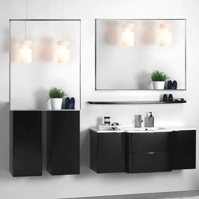 Alt view image 5 of 7 - 40x30inch Silver Rectangular Wall-mounted Beveled Bathroom Mirror,Square Angle Metal Frame Wall Mounted Bathroom Mirrors For Wall(Horizontal & Vertical)