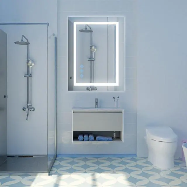 Alt view image 5 of 7 - 48x36inch LED Bathroom Mirror,3000-6000K Gradient Front and Backlit LED Mirror for Bathroom,3Colors Dimmable,IP54 Enhanced Anti-Fog,Hanging Plates Wall Mount Lighted Mirror(Only mirrors, not cabinets)