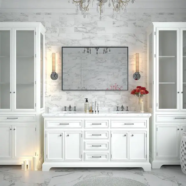 Alt view image 2 of 7 - 40x30inch Glossy Black Bathroom Mirrors For Wall Rectangle Vanity Mirror Corner Hangs Farmhouse Mirror Modern Metal Framed Rectangular Mirror, Decorative Square Corner Mirror(Horizontal & Vertical)