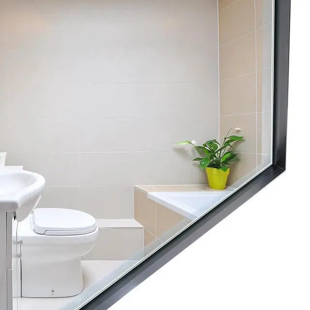 Alt view image 7 of 7 - 36x30inch Glossy Black Bathroom Mirrors For Wall Rectangle Vanity Mirror Corner Hangs Farmhouse Mirror Modern Metal Framed Rectangular Mirror, Decorative Square Corner Mirror(Horizontal & Vertical)