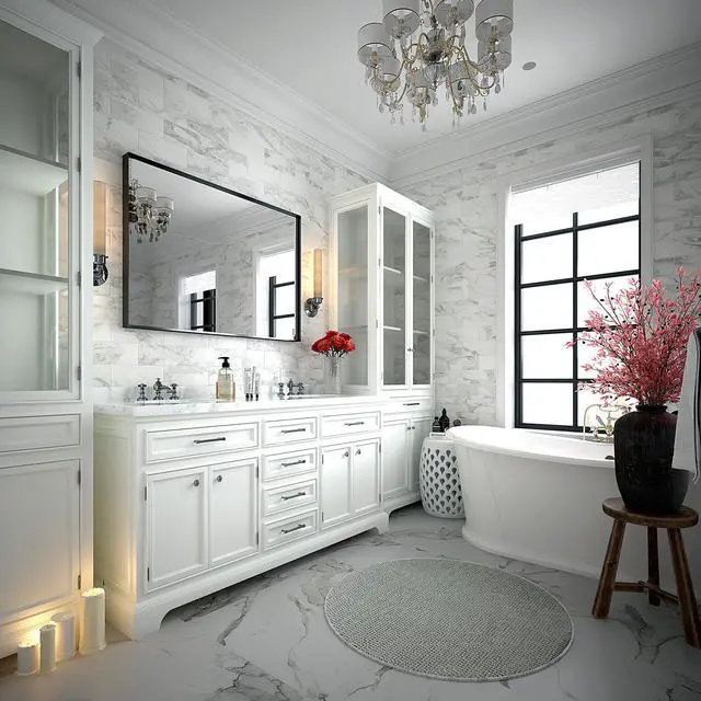 Alt view image 3 of 7 - 40x30inch Glossy Black Bathroom Mirrors For Wall Rectangle Vanity Mirror Corner Hangs Farmhouse Mirror Modern Metal Framed Rectangular Mirror, Decorative Square Corner Mirror(Horizontal & Vertical)