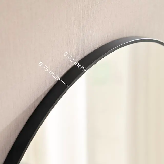 Alt view image 6 of 7 - Wall Mirror 36 Inch Black Circular Mirror Metal Framed Mirror Round Vanity Mirror Dressing Mirror, for Bathroom, Living Room, Bedroom Wall Decor (Horizontal & Vertical)-W2091256135