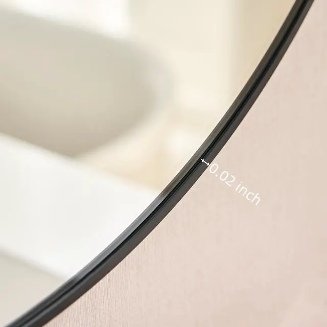 Alt view image 7 of 7 - Wall Mirror 36 Inch Black Circular Mirror Metal Framed Mirror Round Vanity Mirror Dressing Mirror, for Bathroom, Living Room, Bedroom Wall Decor (Horizontal & Vertical)-W2091256135