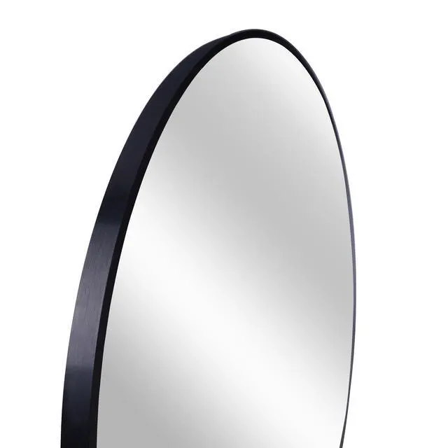 Alt view image 4 of 7 - Black 20 Inch Metal Round Bathroom Mirror