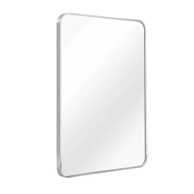 Alt view image 7 of 7 - 22x30 Inch Silver Metal Framed Rectangular Bathrrom Mirror for Wall.(W2203P183126)