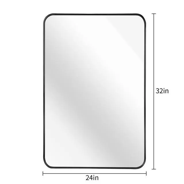 Alt view image 6 of 7 - 24x32 Inch Black Metal Framed Rectangular Bathrrom Mirror for Wall.(W2203135016)
