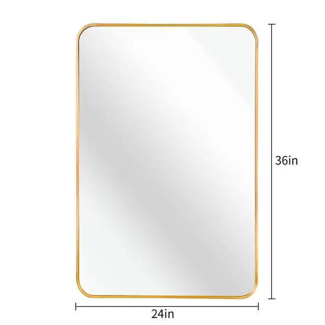 Alt view image 5 of 7 - 24x36 Inch Gold Metal Framed Rectangular Bathrrom Mirror for Wall.(W2203P183175)