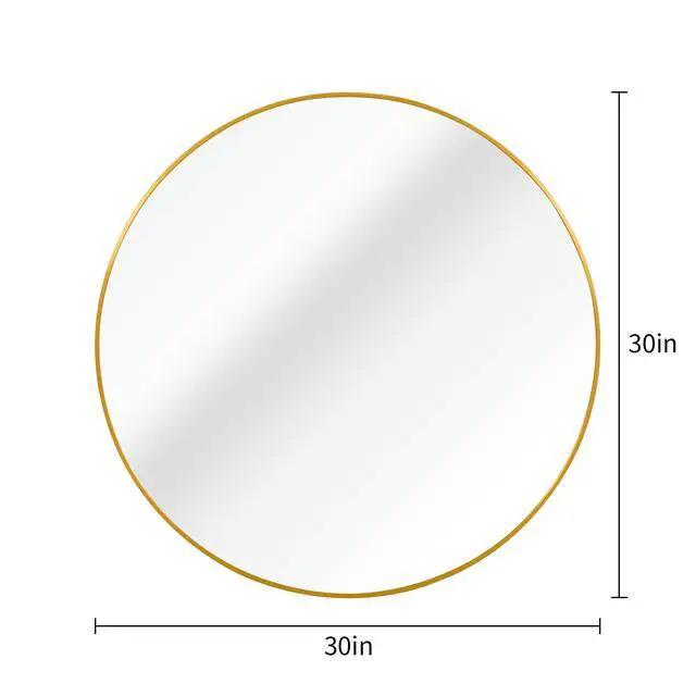 Alt view image 5 of 7 - 30 Inch Gold Metal Framed Round Bathrrom Mirror for Wall.(W2203P182022)
